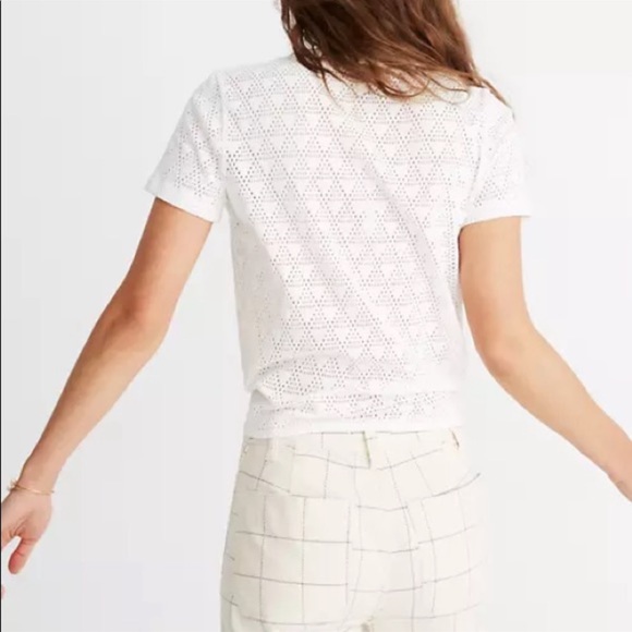 MADEWELL Texture & Thread Geo Eyelet Tie-Front Top XS - Picture 7 of 12